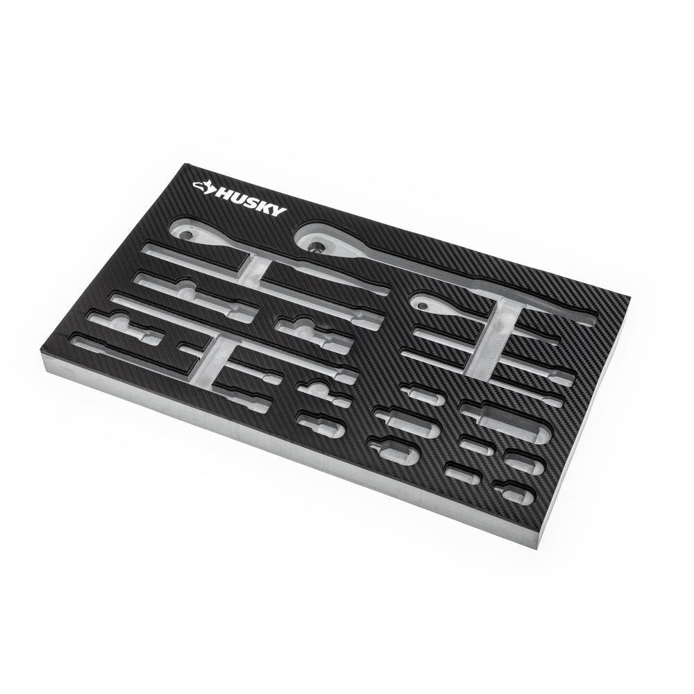 Husky 14 in. 38 in. and 12 in. 144-Position Ratchet and Accessory Set in EVA (22-Piece) H144RAT22PCEVA