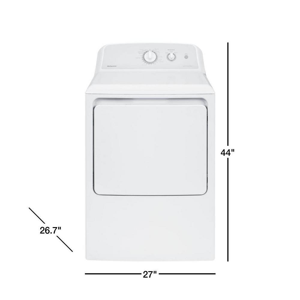 Hotpoint 6.2 cu. ft. Gas Dryer in White with Auto Dry HTX24GASKWS