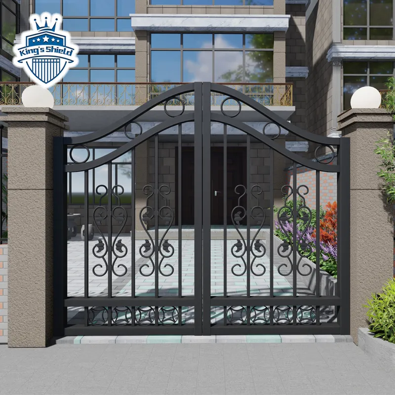 Manufactory supply modern   wrought iron   front gate design