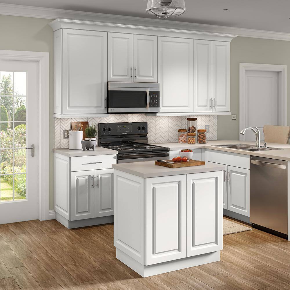 Hampton Bay Benton 30 in. W x 12.5 in. D x 30 in. H Assembled Wall Kitchen Cabinet in White BT3030W-WH