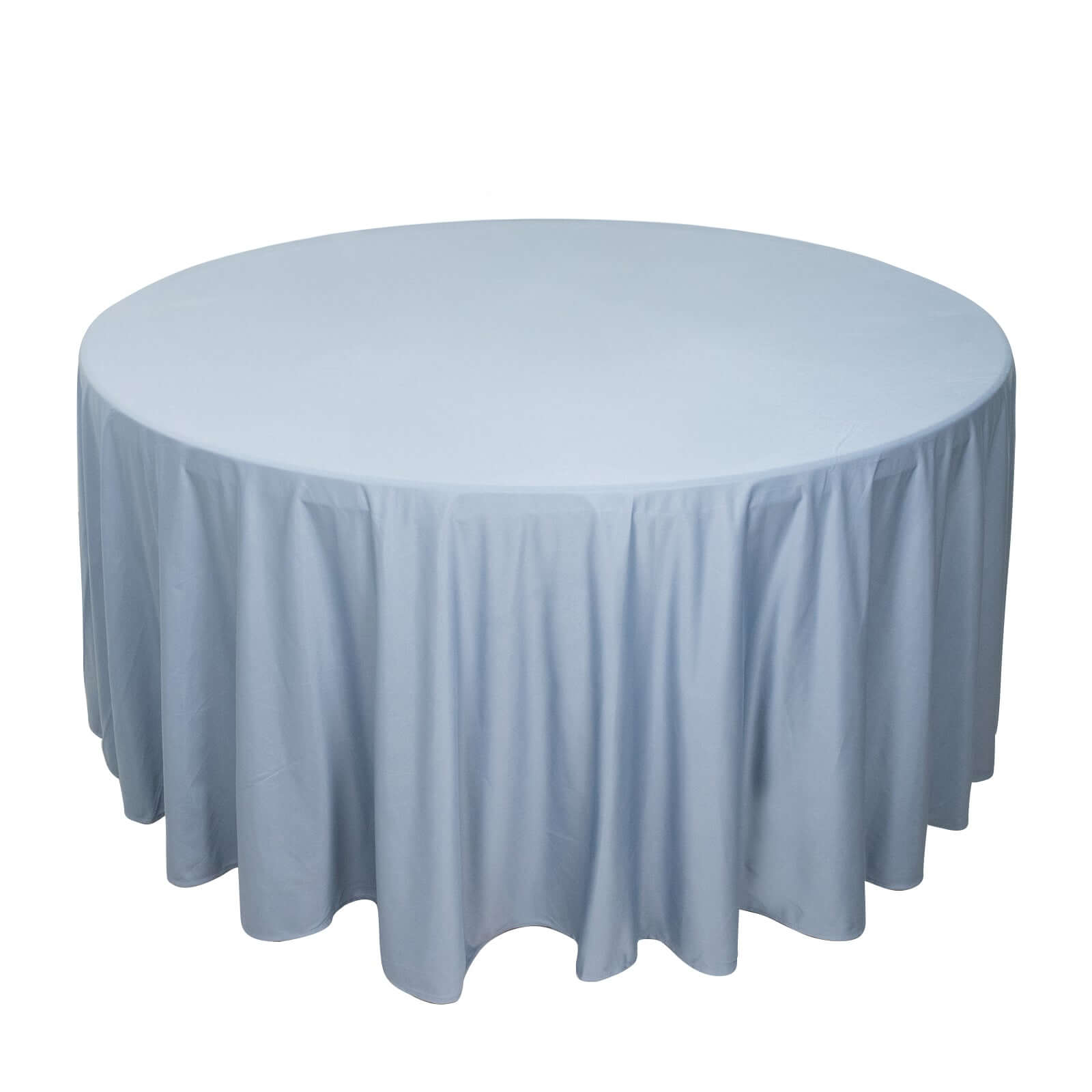 Dusty Blue Premium Scuba Round Tablecloth, Wrinkle Free Polyester Seamless Tablecloth 120