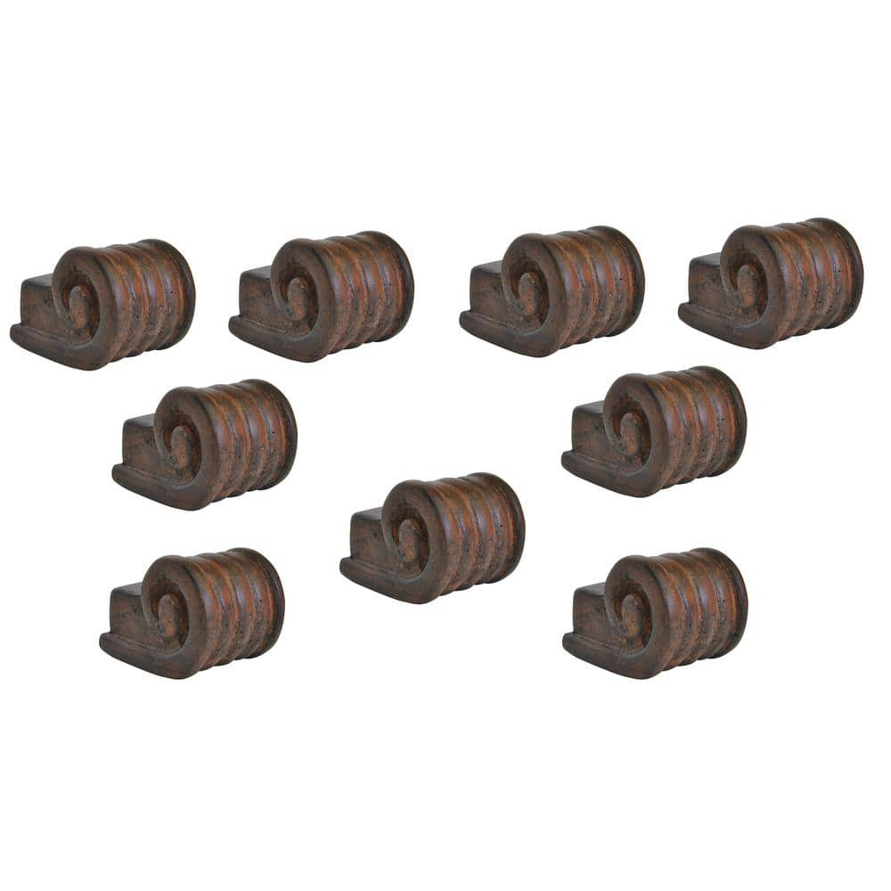 MPG 3.63 in. x 2.5 in. Dark Terracotta Composite Pot Feet (3-Sets of 3) PC8000DTC-9