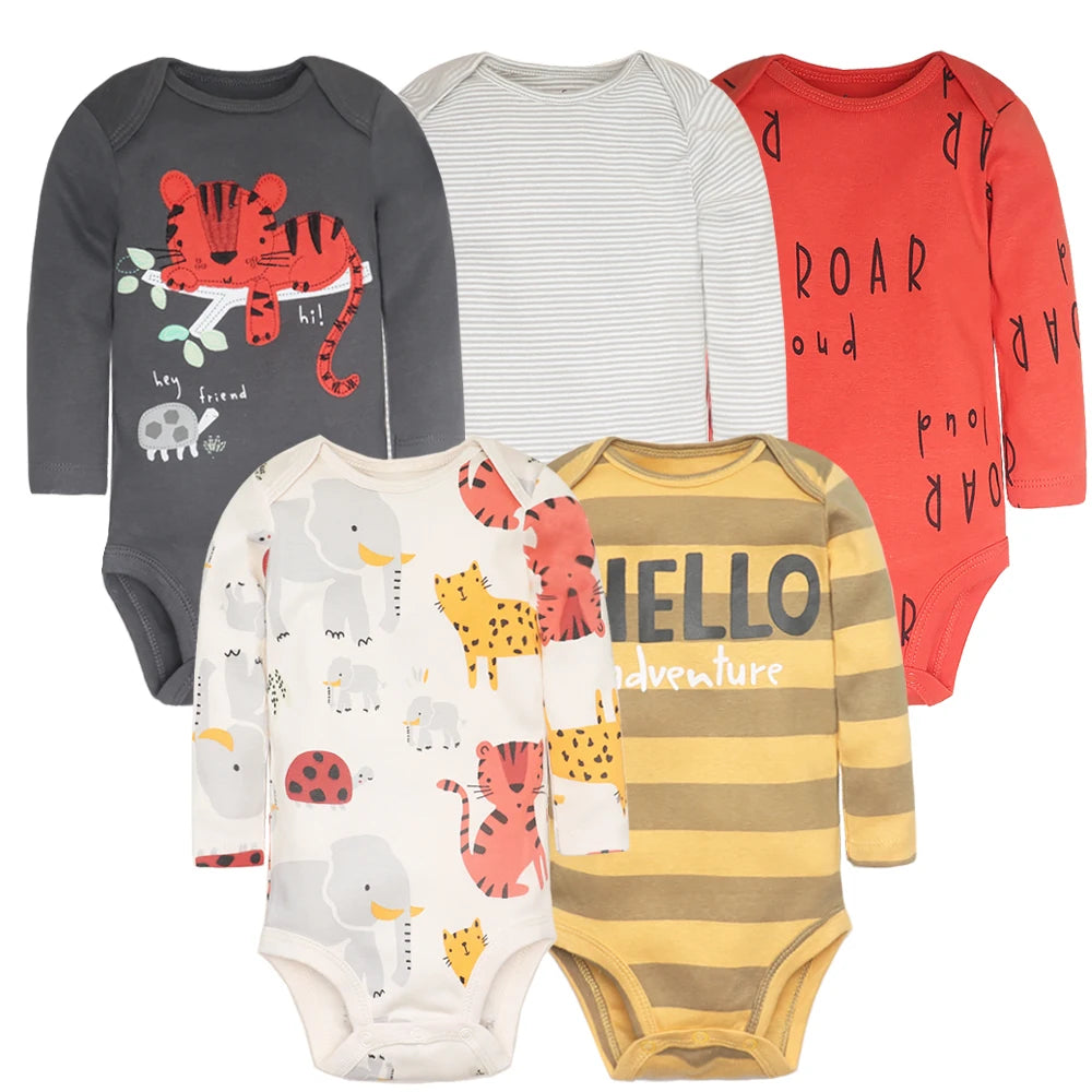 5PCS/Lot Newborn 100% Cotton Cartoon Baby Boys Clothes Bodysuits Girls Clothing Baby Girls Clothes Roupas de bebe 6-24 Month