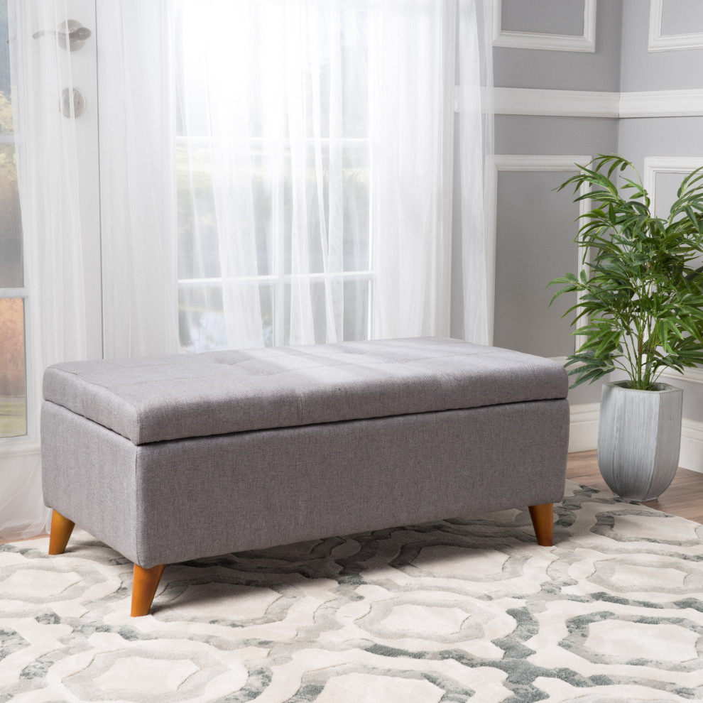 GDF Studio Katherine Tufted Fabric Storage Ottoman   Midcentury   Footstools And Ottomans   by GDFStudio  Houzz