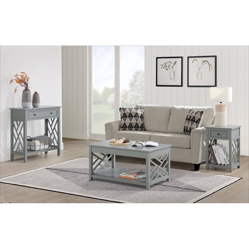 Porch   Den Altadena 3 piece Coffee  Console  and End Table Set