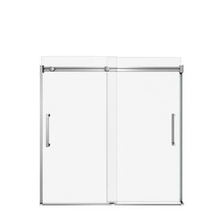 Aquatic Artesia 56 in. - 59 in. x 59 in. Frameless Sliding Tub Door in Chrome 134900900084000