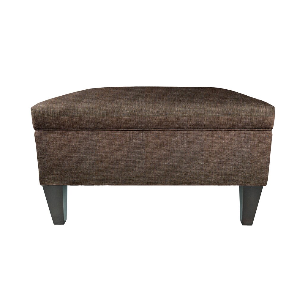 MJL Furniture Manhattan Espresso Upholstered Organizational Cocktail Ottoman Table