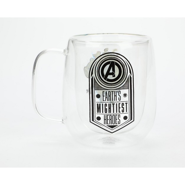 The Avengers 11 Oz Double Wall Glass Mug