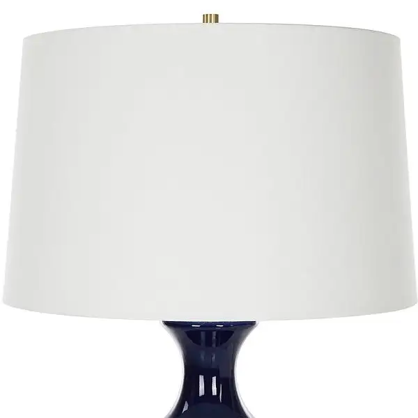 Uttermost Coil Sculpted Blue Table Lamp - 15 W X 28.75 H X 15 D (in)