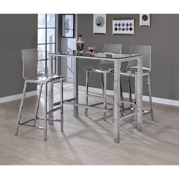 Alba Clear and Chrome Stools (Set of 2)