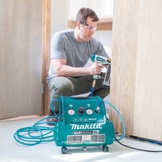 Makita Quiet Series 2 Gal. 135 PSI 1 HP Oil-Free Portable Corded Electric 60 dBA Air Compressor (6.5 CFM at 90 PSI) MAC210Q