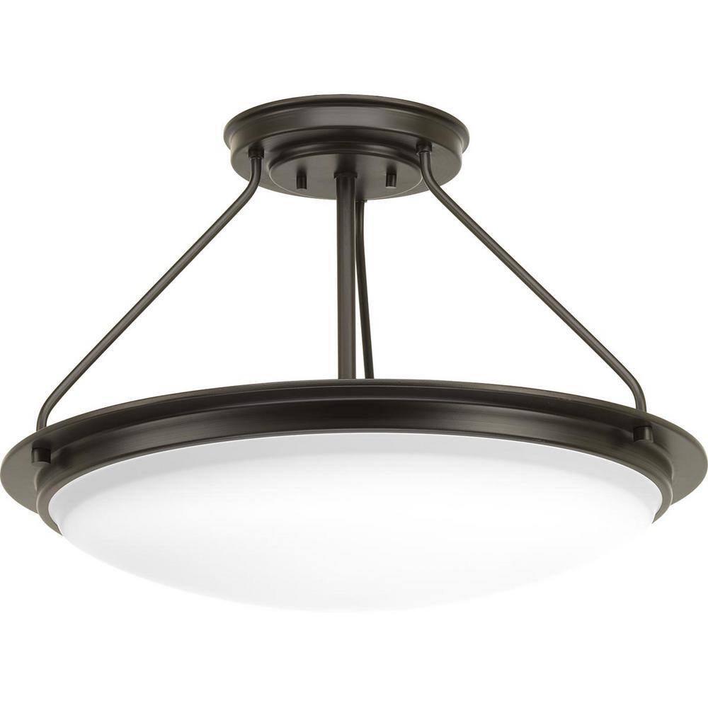 Progress Lighting Apogee Collection 45-Watt Architectural Bronze Integrated LED Semi-Flush Mount P350065-129-30