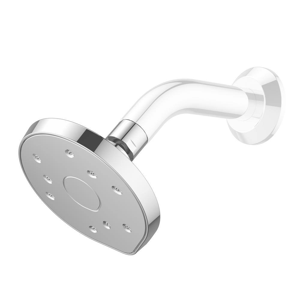 Methven Kiri Low Flow 1-Spray 6 in. 40% Water Saving 1.5 GPM Shower Head Satinjet Patented Technology Chrome SJK005−LF