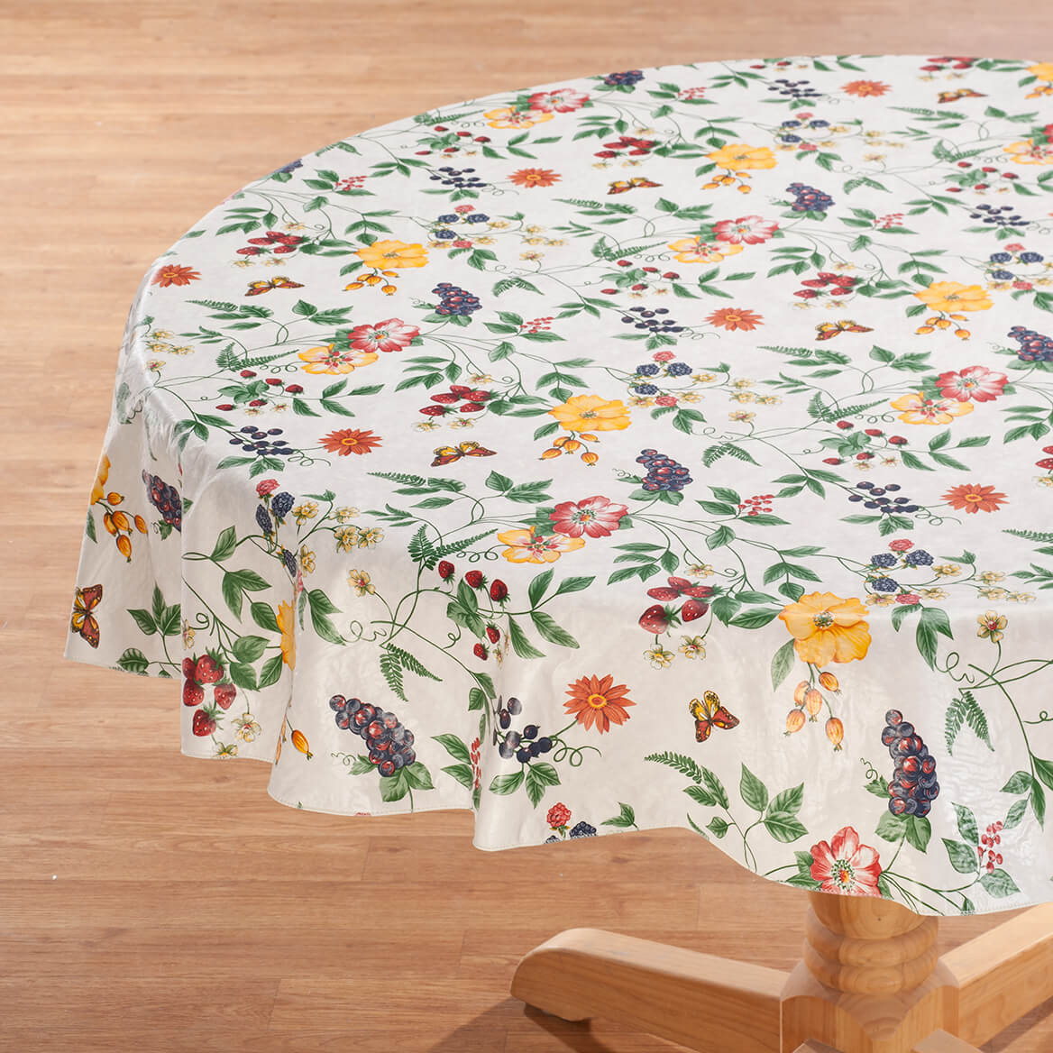 Enchanted Garden 100% Vinyl Tablecloth 70 Round