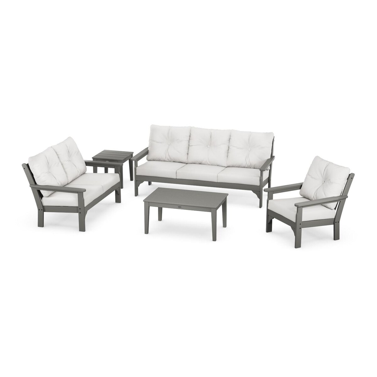 POLYWOOD Vineyard 5-Piece Deep Seating Set w/ Sofa