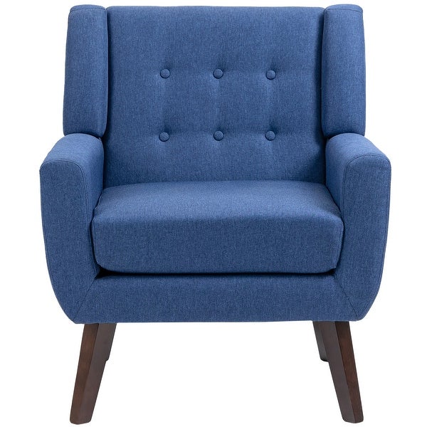 Modern Accent Chair Cotton Linen Upholstered Chair for Living Room