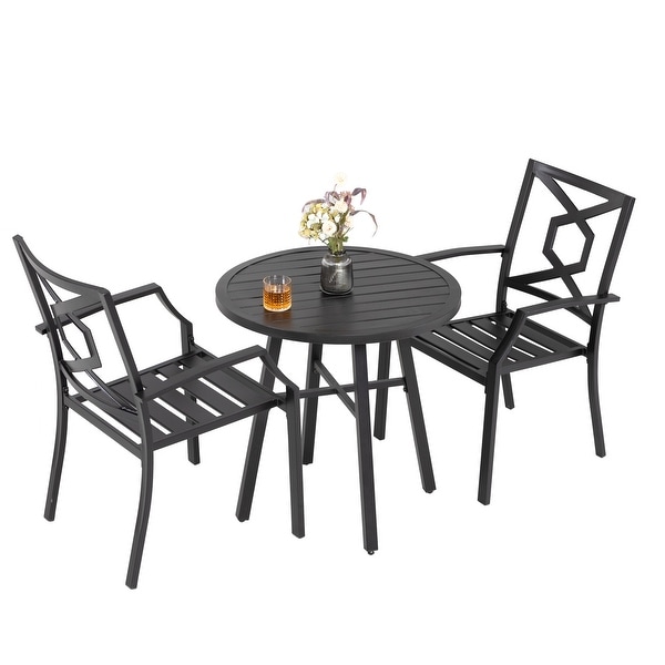 NUU GARDEN Outdoor 3Piece Iron Bistro Set