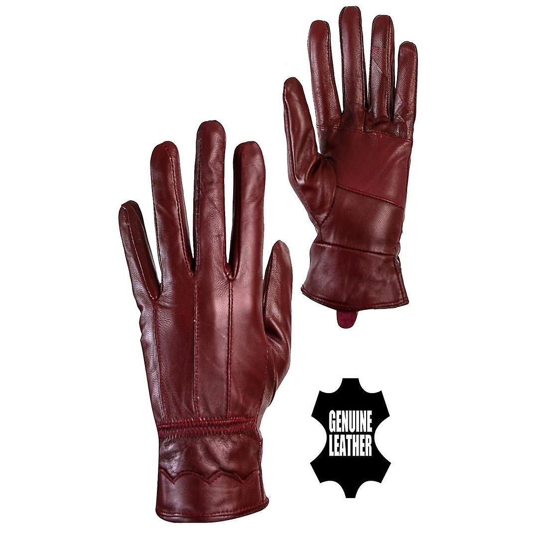 Womens Winter Quality Genuine Soft Leather Gloves Fur Lined Driving Warm