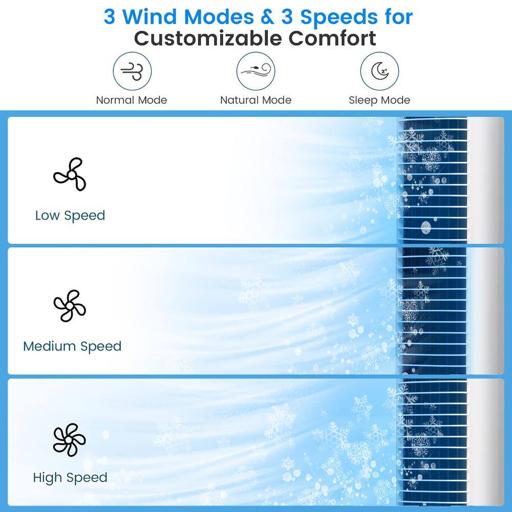 Costway 42 in. Oscillating Portable Air Cooler 3- in-1 Cooling Tower Fan with 9H Timer Remote ES10164US-WH