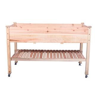 Ejoy 48 in. x 20 in. x 30 in. Wooden Elevated Planter Bed PlanterCarriage_48x30x20