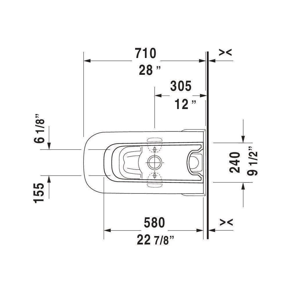 Duravit 1-Piece 0.92 GPF Dual Flush Elongated Toilet in White Seat Not Included 2121510001