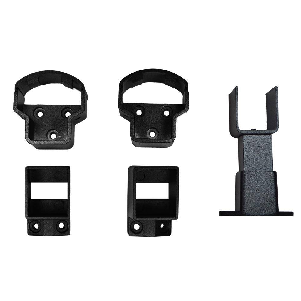 Weatherables Arlington Textured Black Aluminum Straight Railing Bracket Kit (4-Piece) ABAL-STRGHTKIT-AR