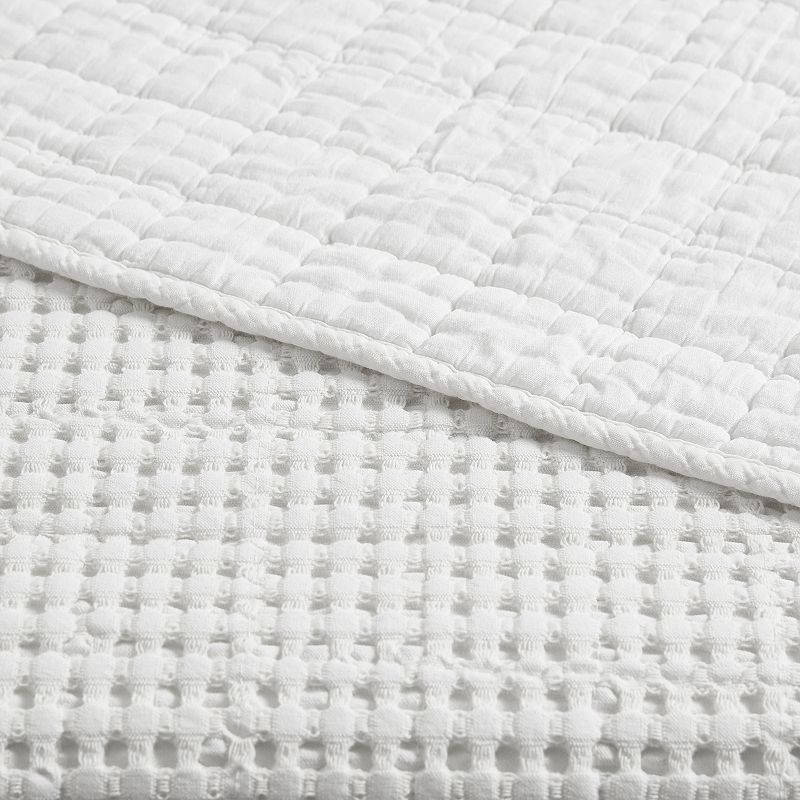 Levtex Home Mills Waffle Bright White Quilted Throw