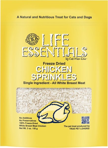 Cat-Man-Doo Life Essentials Freeze Dried Chicken Sprinkles Dog and Cat Treats