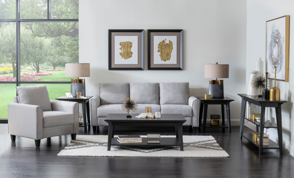 Brooklynn Gray Armchair   Transitional   Armchairs And Accent Chairs   by Legacy Classic  Houzz