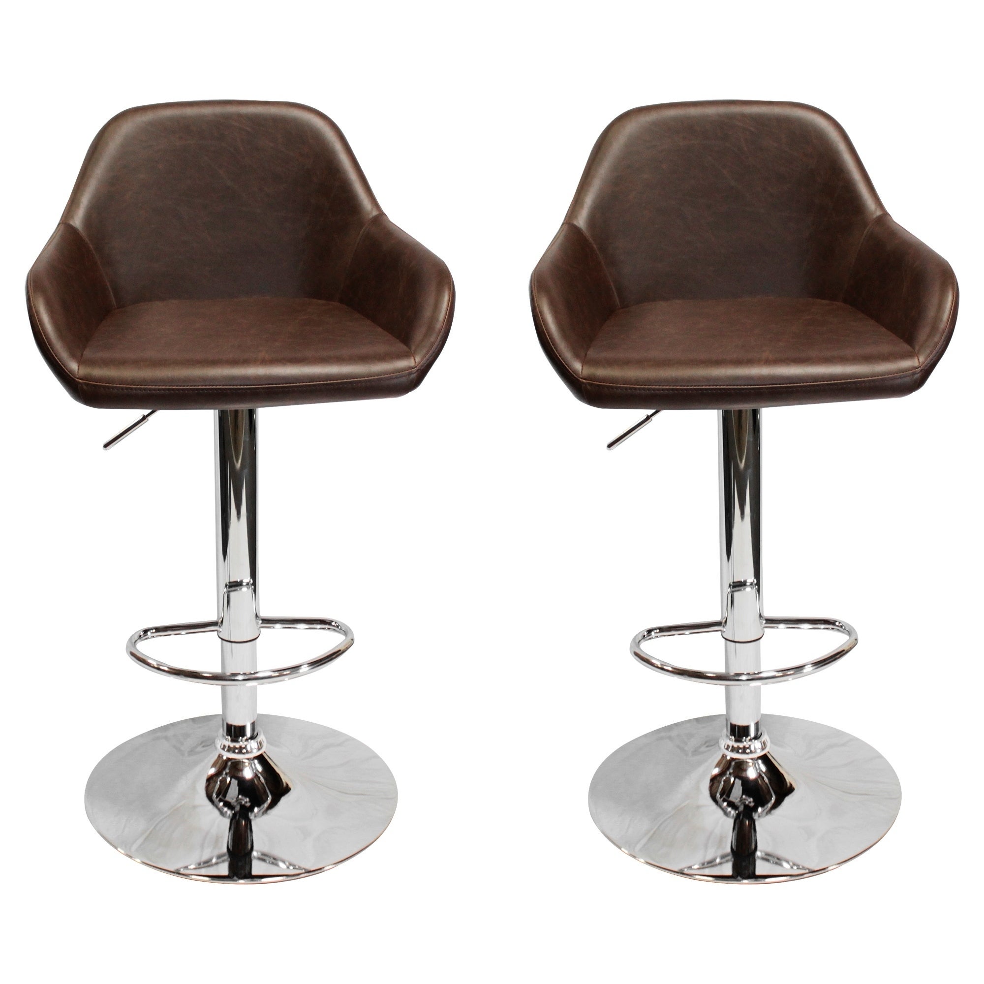 Best Master Furniture Vintage Brown Adjustable Bar Stool (Set of 2)