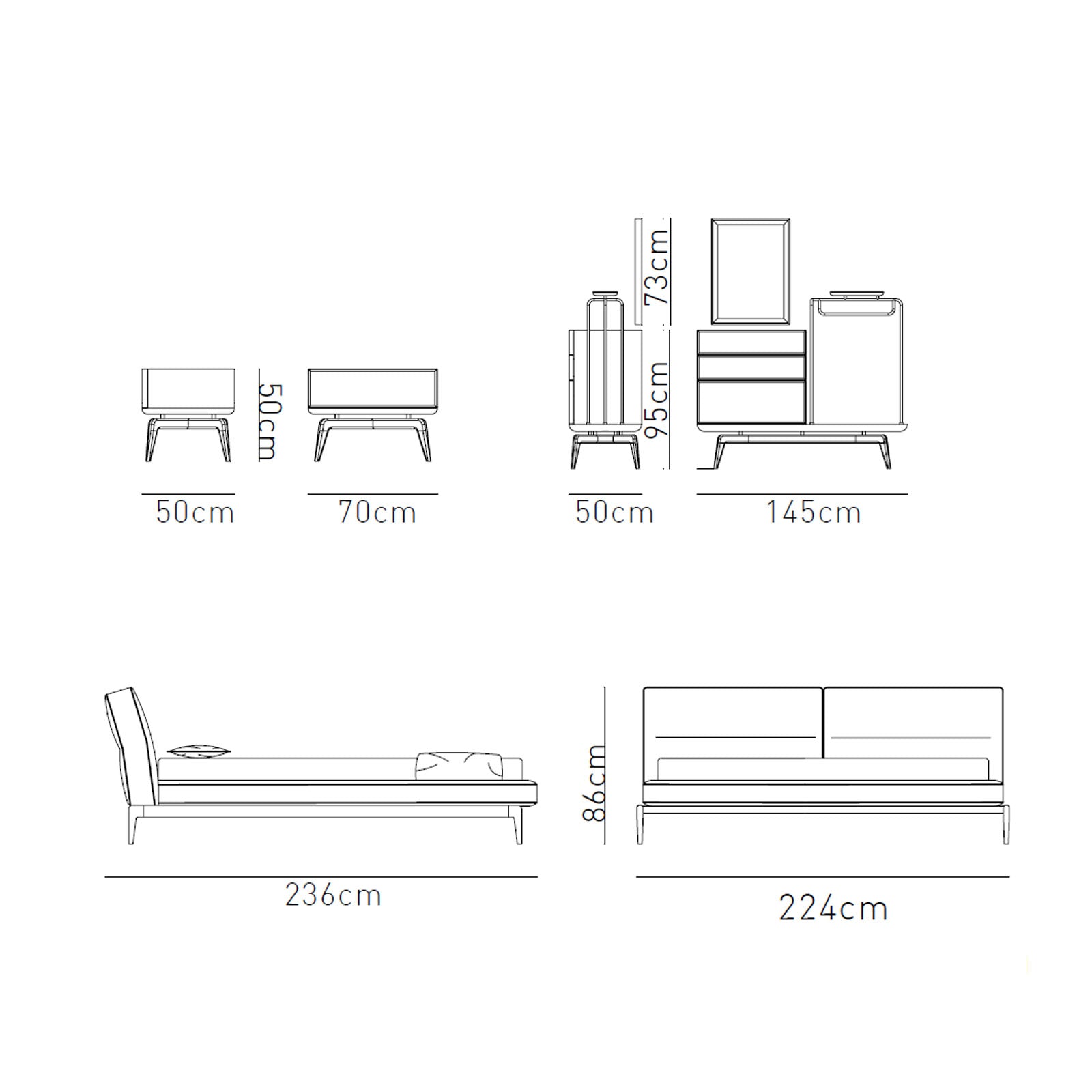 Ligna Bedstead Ligna009-Onlybed