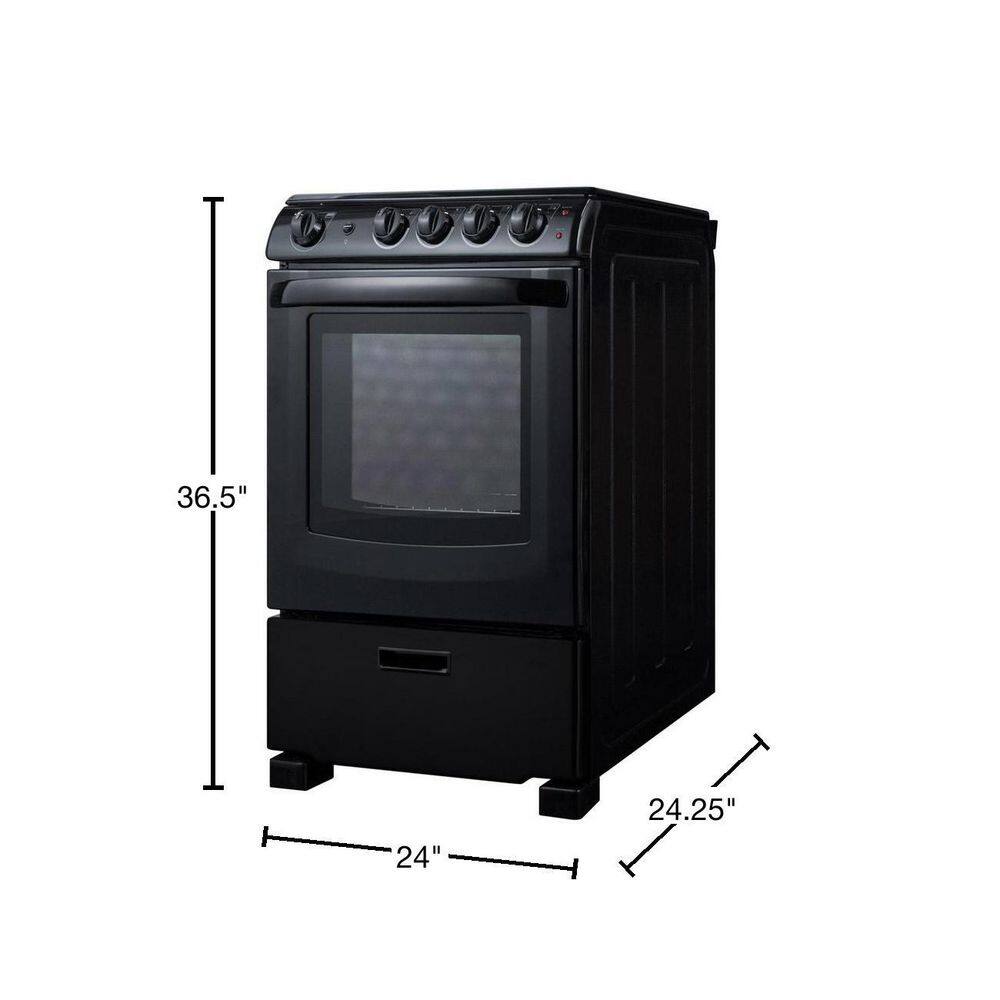 Summit Appliance 24 in. 2.9 cu. ft. Electric Range in Black REX2431BRT1