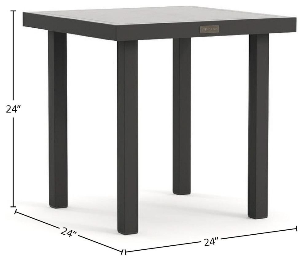 Jasper 24 quotSquare Side Table  Textured Pewter   Transitional   Outdoor Side Tables   by Winston Furniture Company of Alabama  LLC  Houzz