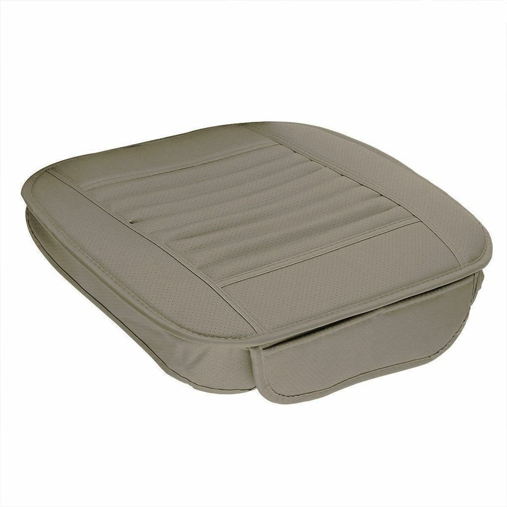 Deluxe Leather Car Front Seat Cover Front Bottom Seat Cushion Protector-Gray