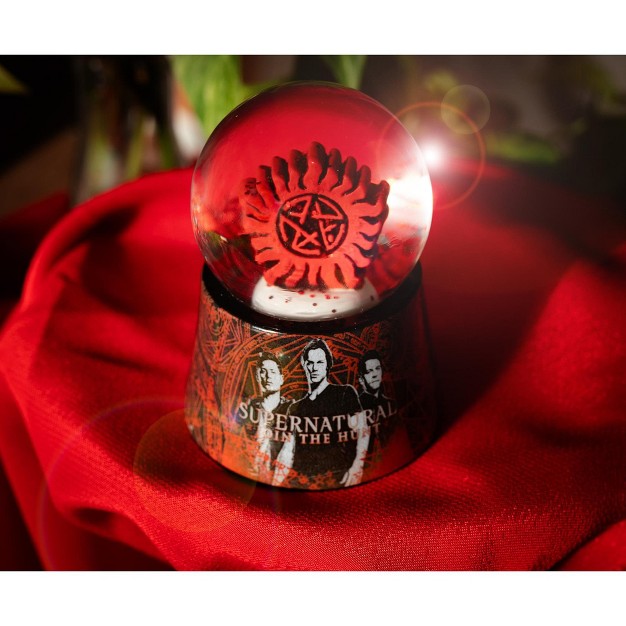 Silver Buffalo Supernatural Anti possession Symbol Light up Mini Snow Globe 2 75 Inches Tall