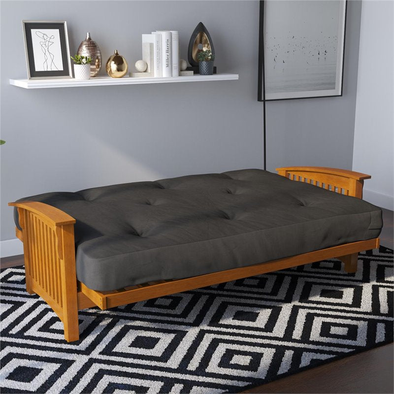 DHP Eve 8 Inch Full High Density Polyester Fill Futon Mattress in Gray