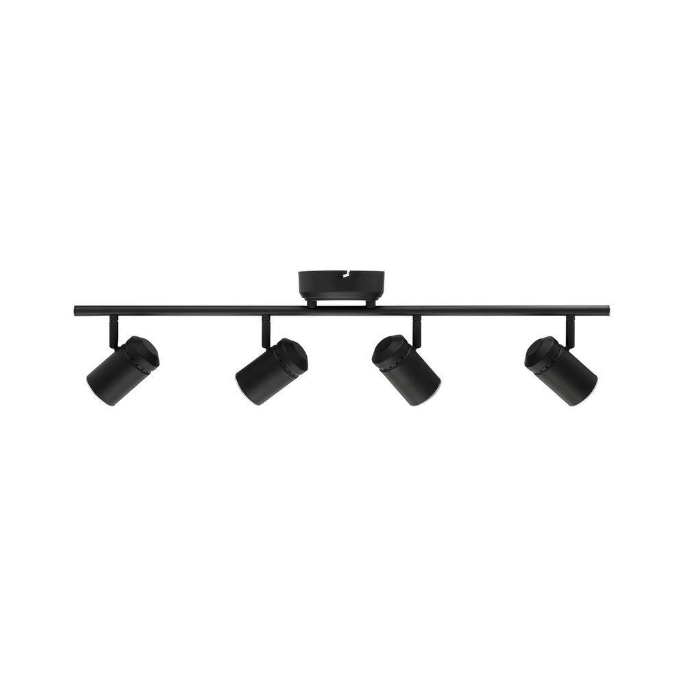 Hampton Bay Crosshaven 2.6 ft. 4-Light Black Hubspace Smart Color Tunable Integrated LED Fixed Track Ceiling Lighting Kit HBT41051RWA-43