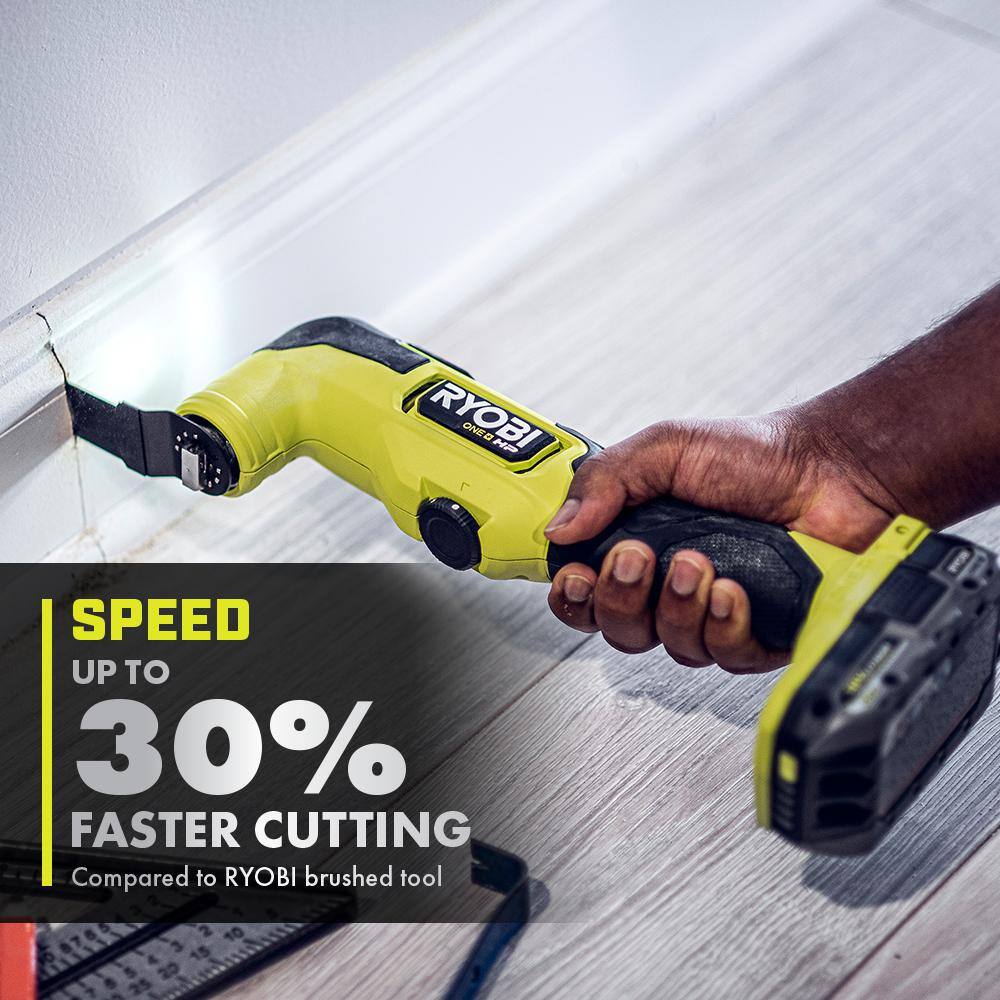 RYOBI ONE+ HP 18V Brushless Cordless Multi-Tool with 16-Piece Oscillating Multi-Tool Blade Accessory Set PBLMT50B-A241601