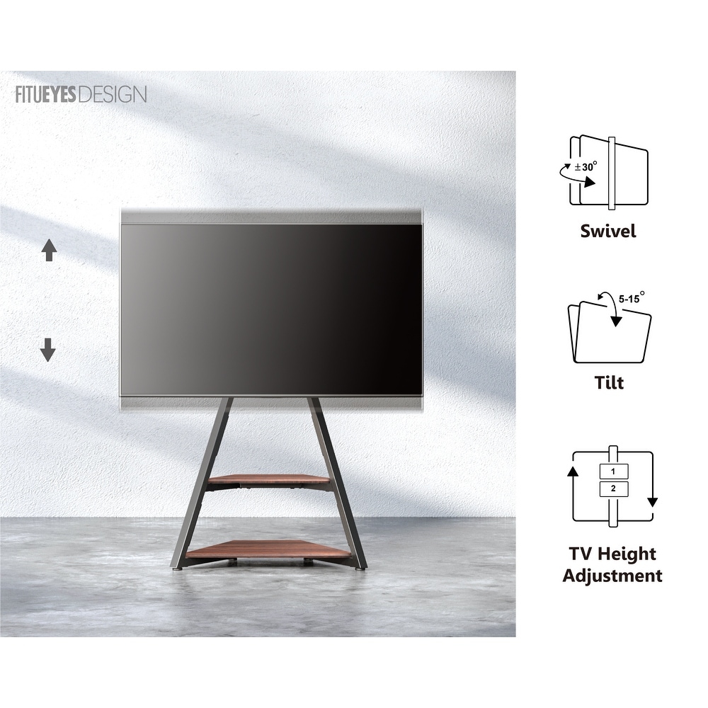 FITUEYES 32 65 Inch Mini Floor TV Stand Corner Modern Entertainment Center