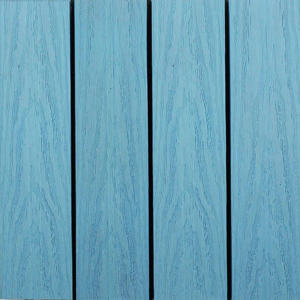 NewTechWood UltraShield Naturale 1 ft. x 1 ft. Quick Deck Outdoor Composite Deck Tile Sample in Grecian Blue US-QD-ZX-AGB-S