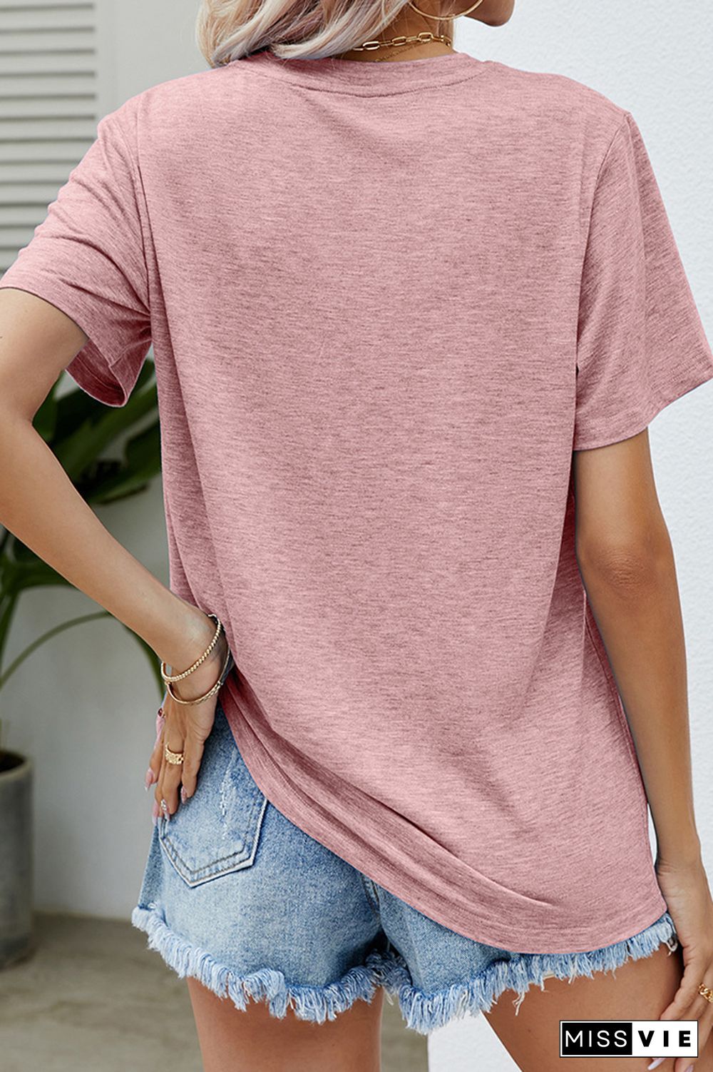 Plain Round Neck Basic Jersey Tee