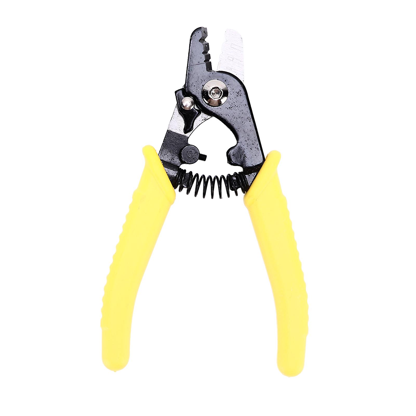 Wire Stripper Three Holes Accurate Quick Effort Saving Nonslip Ergonomic Handle Safety Lock Fiber Stripper