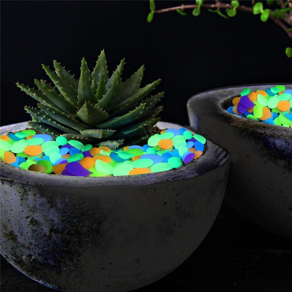 Willstar 300Pcs Luminous Stone Luminous Pebbles Stones Glow in The Dark Garden Pebbles Rocks for Home Outdoor Garden Décor