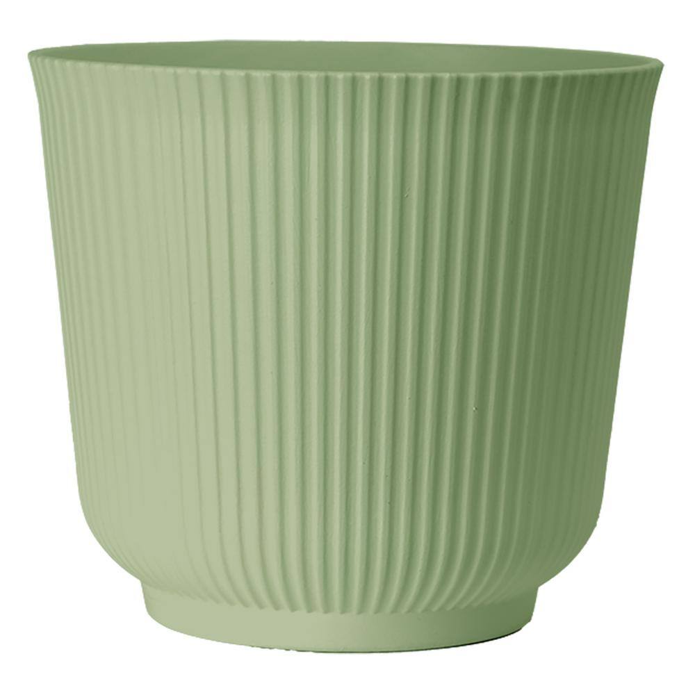 Vigoro 6 in. Tierney Sage Green Ribbed Resin Planter (6 in. D x 5.7 in. H) DP2013S