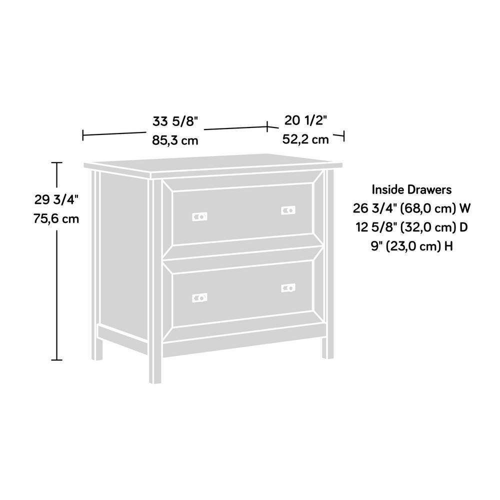 SAUDER Cottage Road 2-Drawer White 29 in. H x 33 in. W x 20 in. D Engineered Wood Lateral File Cabinet 430233