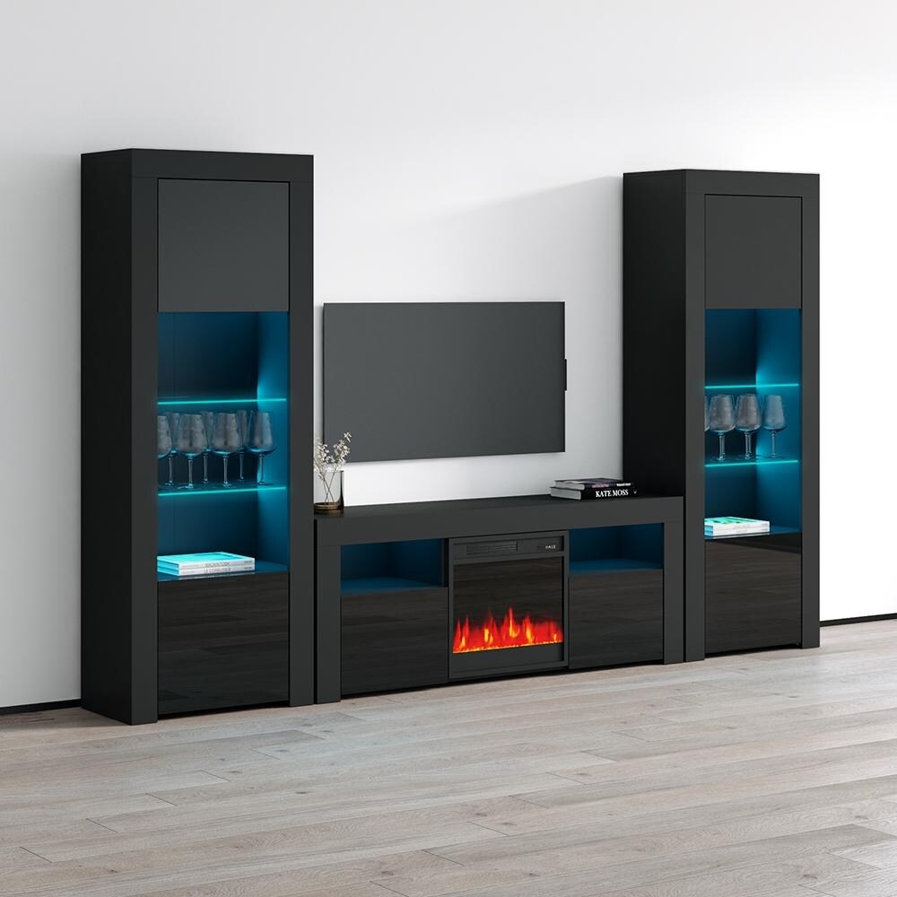 Milano Modern Electric Fireplace / Entertainment Center Wall Unit