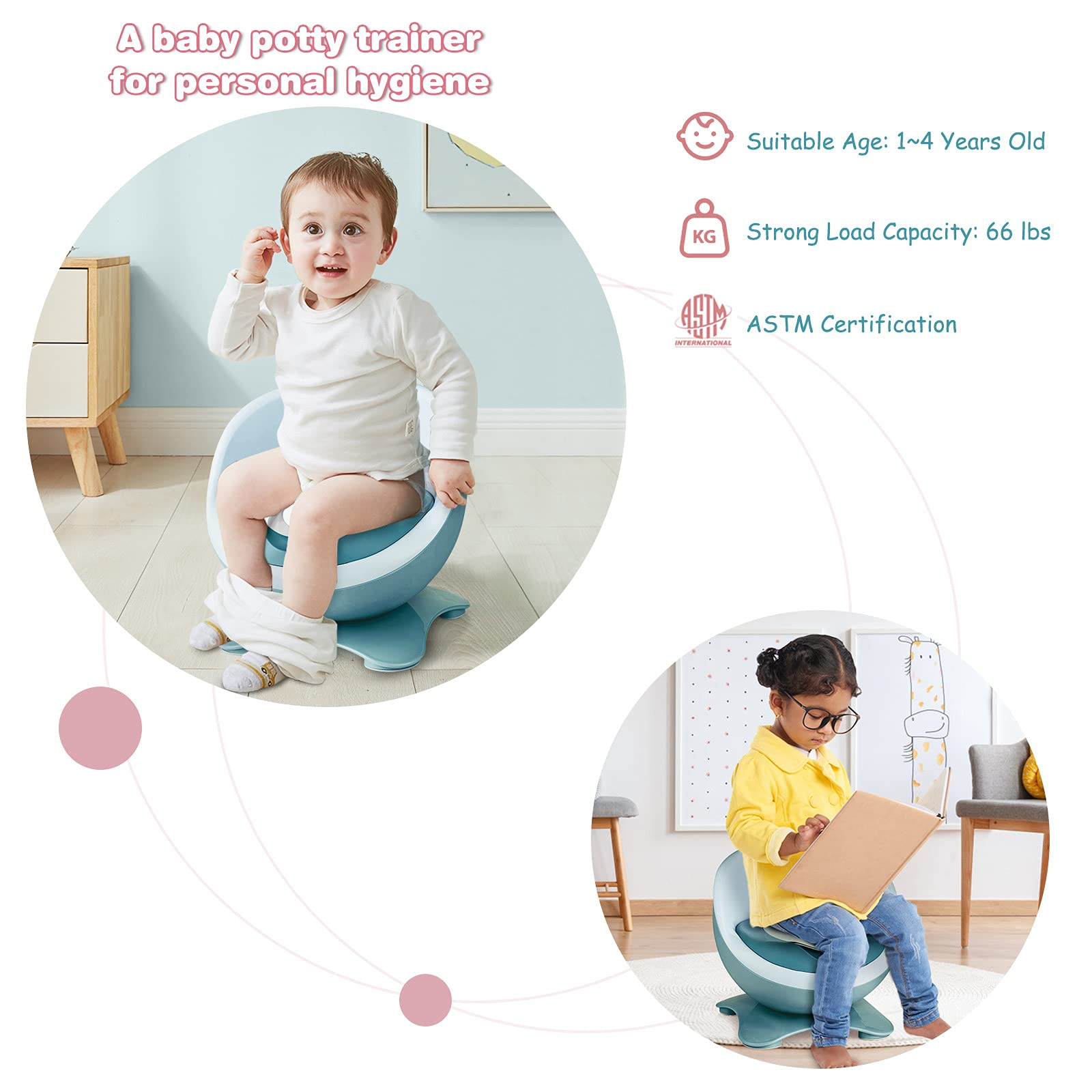 Costzon 2 in 1 Potty Training Seat, Potty Training Toilet w/Removable Potty Pot & Splash Guard