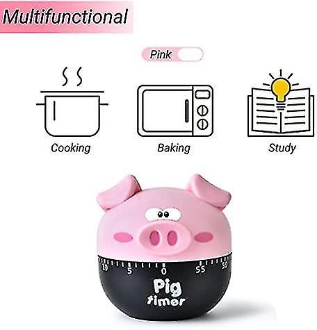 3pcs Kitchen Timer， Cute Cartoon Pig Cooking Timer Cooking Mechanical Study Timer Home Decor Counter