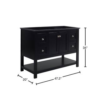 Fresca Manchester 48 in. W Bathroom Vanity Cabinet Only in Black FCB2348BL