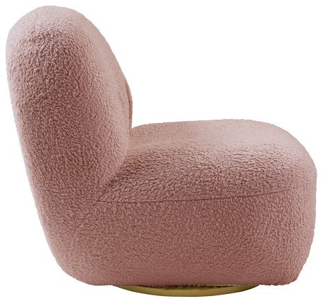 Acme Yedaid Accent Chair With Swivel Pink Teddy Sherpa   Contemporary   Armchairs And Accent Chairs   by AMOC  Houzz